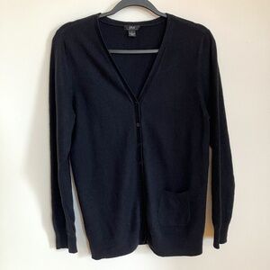 Privé black cashmere button-down cardigan